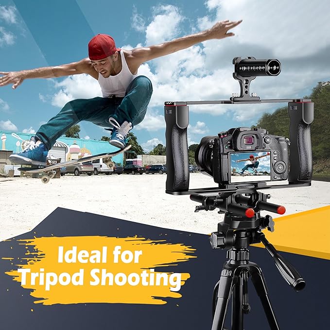 Zeadio Camera Video Rig Cage, Filmmaking Movie Making Rig, for All Camera Camcorder DSLR