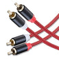 RCA Cable 12Ft,2Rca Male to 2-Rca Male Audio Stereo Subwoofer Cable [Hi-Fi Sound] Nylon-Braided Auxiliary Audio Cord for Home Theater, HDTV, Amplifiers, Hi-Fi Systems,Speakers and etc(12Ft/4M)