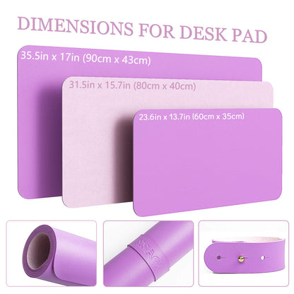 YSAGi Non-Slip Leather Desk Pad, Waterproof Laptop Computer Desk Keyboard Mat, Table Protector Blotter Mat, Large Mouse Pad for Office/Work/Home/Decor(Purple, 23.6" x 13.7")