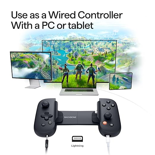BACKBONE One Mobile Gaming Controller for iPhone (Lightning) - 2nd Gen - Turn Your iPhone into a Gaming Console - Play Xbox, PlayStation, PC, & App Games (3 Months Apple Arcade Included)