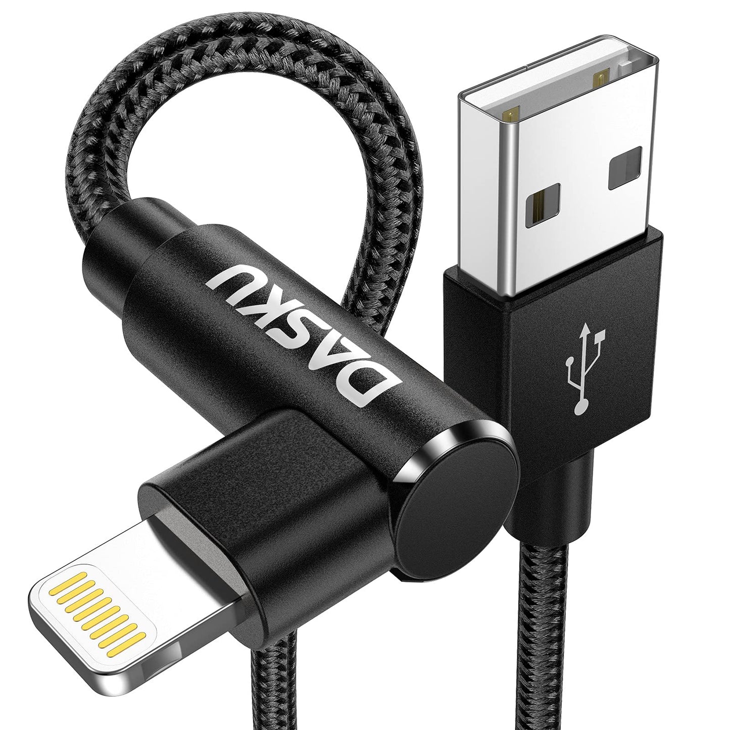 90 Degree iPhone Charging Cable [MFi Certified] Lightning Cable 10FT 2 Pack