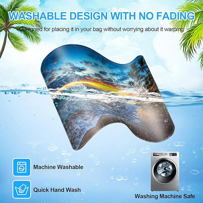 3 Pack Small Mouse pad Beach Square Mouse Mat for Wireless Mouse Office Computer Mousepad for Desk Mat Laptop with Non-Slip Rubber Base (Sea)