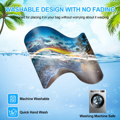 3 Pack Small Mouse pad Beach Square Mouse Mat for Wireless Mouse Office Computer Mousepad for Desk Mat Laptop with Non-Slip Rubber Base (Sea)