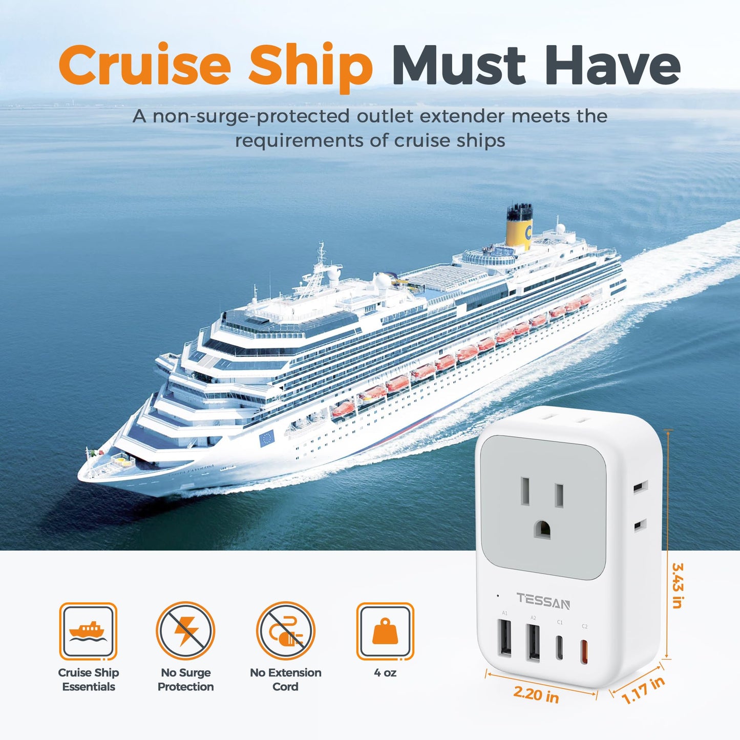 TESSAN USB C Charger Block 20W PD, Fast Charging Adapter with Foldable Plug