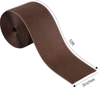 WILLBOND 2 Pack 10 ft x 3 Inch Cable Floor Strip Cable Cover Cords Carpet Protector Management Hook and Loop Tape for Wires on Floor Cords and Prevent a Trip Hazard (Brown)