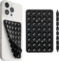 SUCKY Silicone Suction Phone Case Adhesive Mount - Anti-Slip Holder, Hands-Free Fidget Toy, Phone Accessory for iPhone and Android (Deep Black, Double V2)