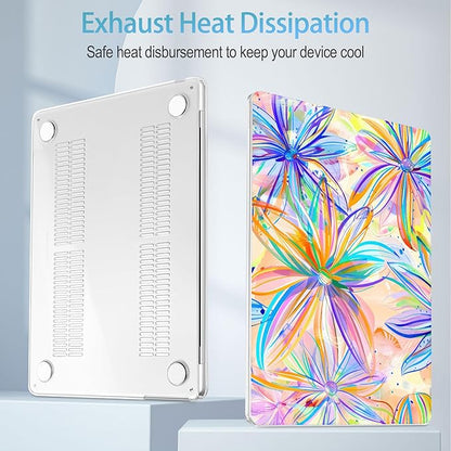 Mektron for 2025 M4 MacBook Air 13.6 Inch A3240 Case Fits 2023 A2681 M2 2024 A3113 M3 Chip with Liquid Retina Display, Printed Plastic Hard Shell Cover for MacBook Air 13.6", Watercolor FlowerC328