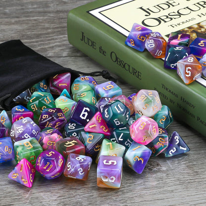 49Pcs Polyhedral Dice Set- DND Dice with 7 Storage Pouch