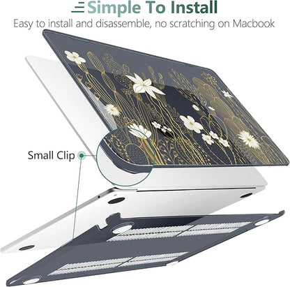 TWOLSKOO for M4 MacBook Air 13.6 inch Case 2025-2022 Release M4 A3240 M3 A3113 M2 A2681, Plastic Hard Shell & Screen Protector & Keyboard Cover & Trackpad Film, Cute Cactus