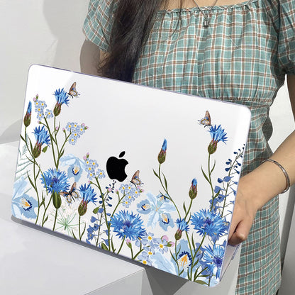 LCMOCICO for MacBook Pro 13 Inch Case 2022 M2 2020 2021 A2338 M1 A2251 A2289 with Touch Bar & Touch ID, Plastic Hard Case Keyboard Cover Screen Protector Webcam Cover Brush, Tropical Blue Flowers