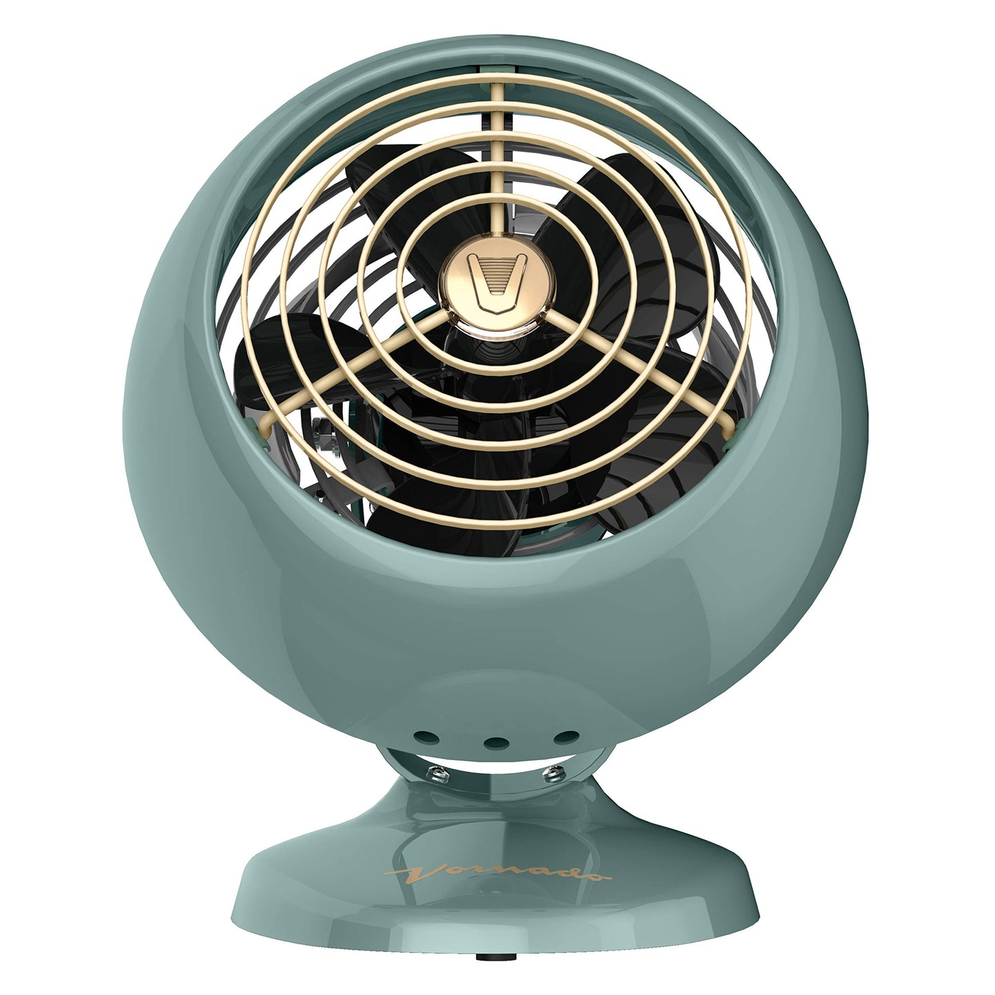 Vornado VFAN™ Mini Classic Vintage Metal Desk Fan, 2-Speed, Adjustable Tilt, Personal Air Circulator for Bedroom, Office, Dorm Room, Portable Quiet, Vintage Green