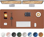 Large Desk Mat - 48" x 17"Leather Desk Pad Protector, Office Desk Mat, Non-Slip PU Leather Large Mouse Pad, Waterproof Desk Blotter Mat, Desk Cover pad for Office and Home (Brown)