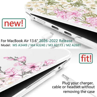 TWOLSKOO Compatible with MacBook Air 13 inch Case M5 2026 M4 2025 M3 M2 2024-2022 A3449 A3240 A3113 A2681, Plastic Hard Shell & Keyboard Cover for MacBook Air 13.6 inch Case, Mobilnoe