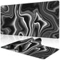 Black and White Marble Desk Mat,Large Marble Ink Texture Gaming Keyboard Mouse Pad,Non-Slip Rubber Base Desk Pad Thick Stitched Edges Waterproof Mousepad Mouse Mat 31.5"x11.8"