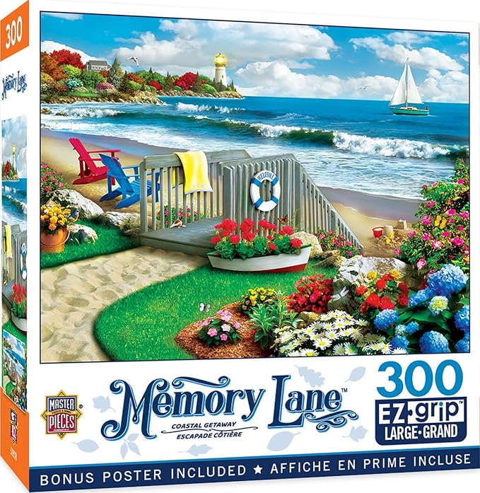 Masterpieces 300 Piece EZ Grip Jigsaw Puzzle - Coastal Getaway - 18"x24"