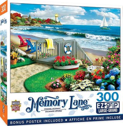 Masterpieces 300 Piece EZ Grip Jigsaw Puzzle - Coastal Getaway - 18"x24"