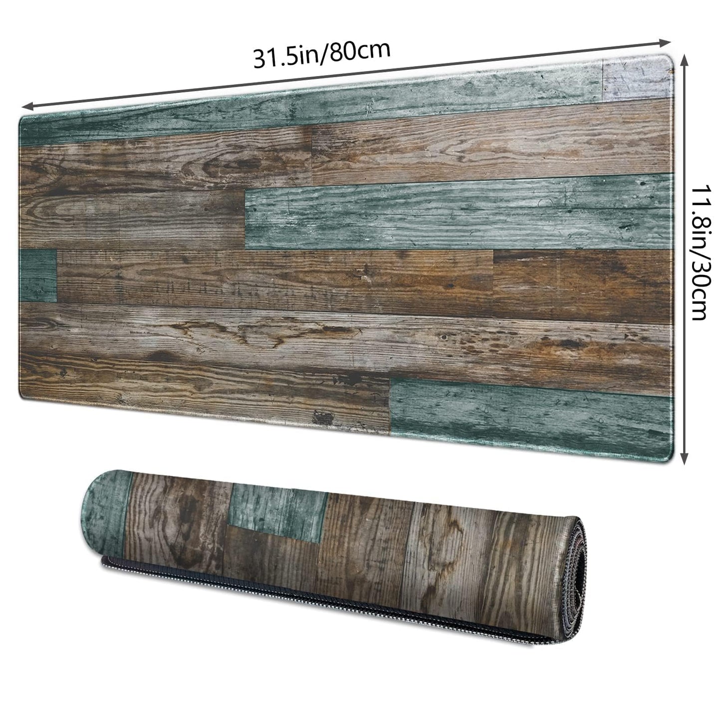 Galdas Gaming Mouse Pad Vintage Wood Grain Pattern XXL XL Large Mouse Pad Mat Long Extended Mousepad Desk Pad Non-Slip Rubber Mice Pads Stitched Edges Thin Pad (31.5x11.8x0.12Inch)