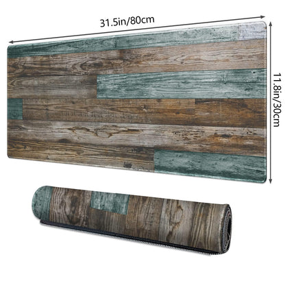 Galdas Gaming Mouse Pad Vintage Wood Grain Pattern XXL XL Large Mouse Pad Mat Long Extended Mousepad Desk Pad Non-Slip Rubber Mice Pads Stitched Edges Thin Pad (31.5x11.8x0.12Inch)