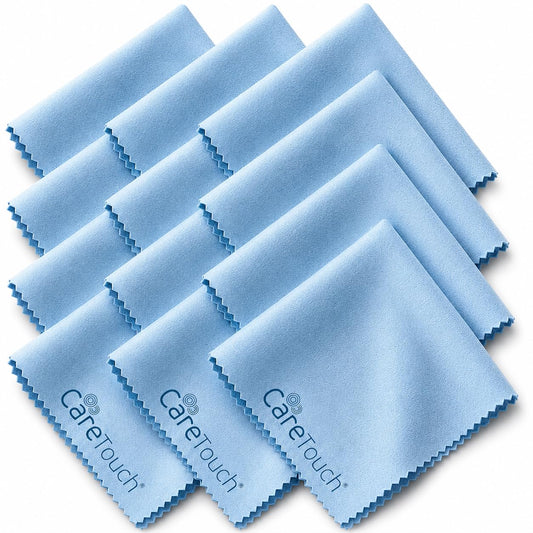 Care Touch Microfiber Glasses Cleaning Cloth 12 Pack (Blue)