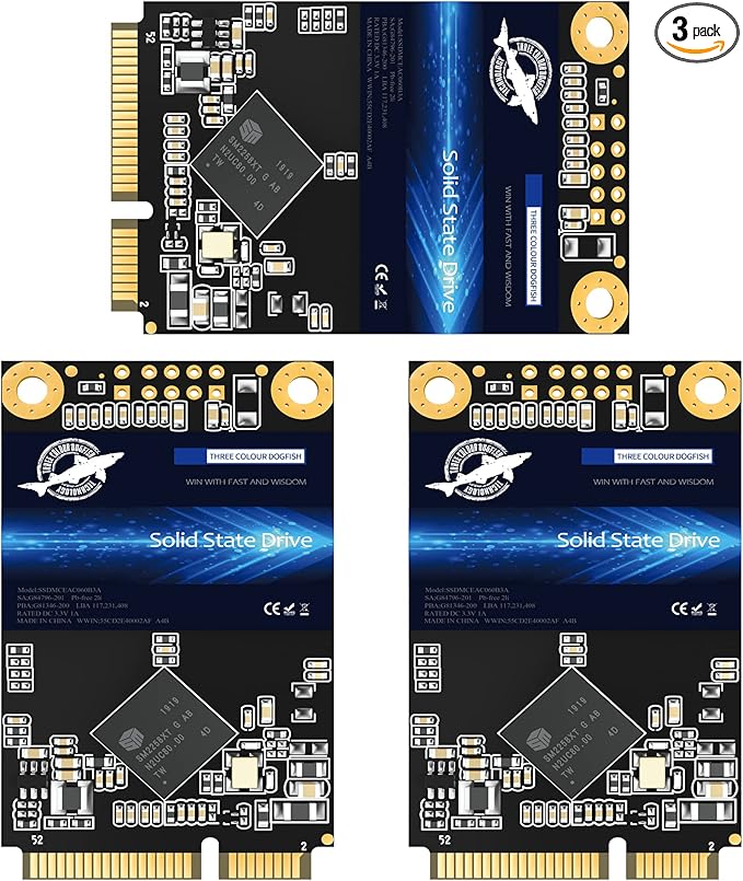 SSD MSATA 256GB Dogfish High Performance Internal Solid State Drive for Desktop Laptop 3 Unit Package Pack [256GB(3 Packs),MSATA]