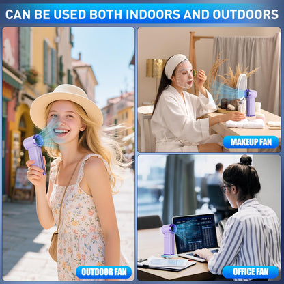 GOSALISU Small Handheld Fan Portable Hand Held Fan, Purple