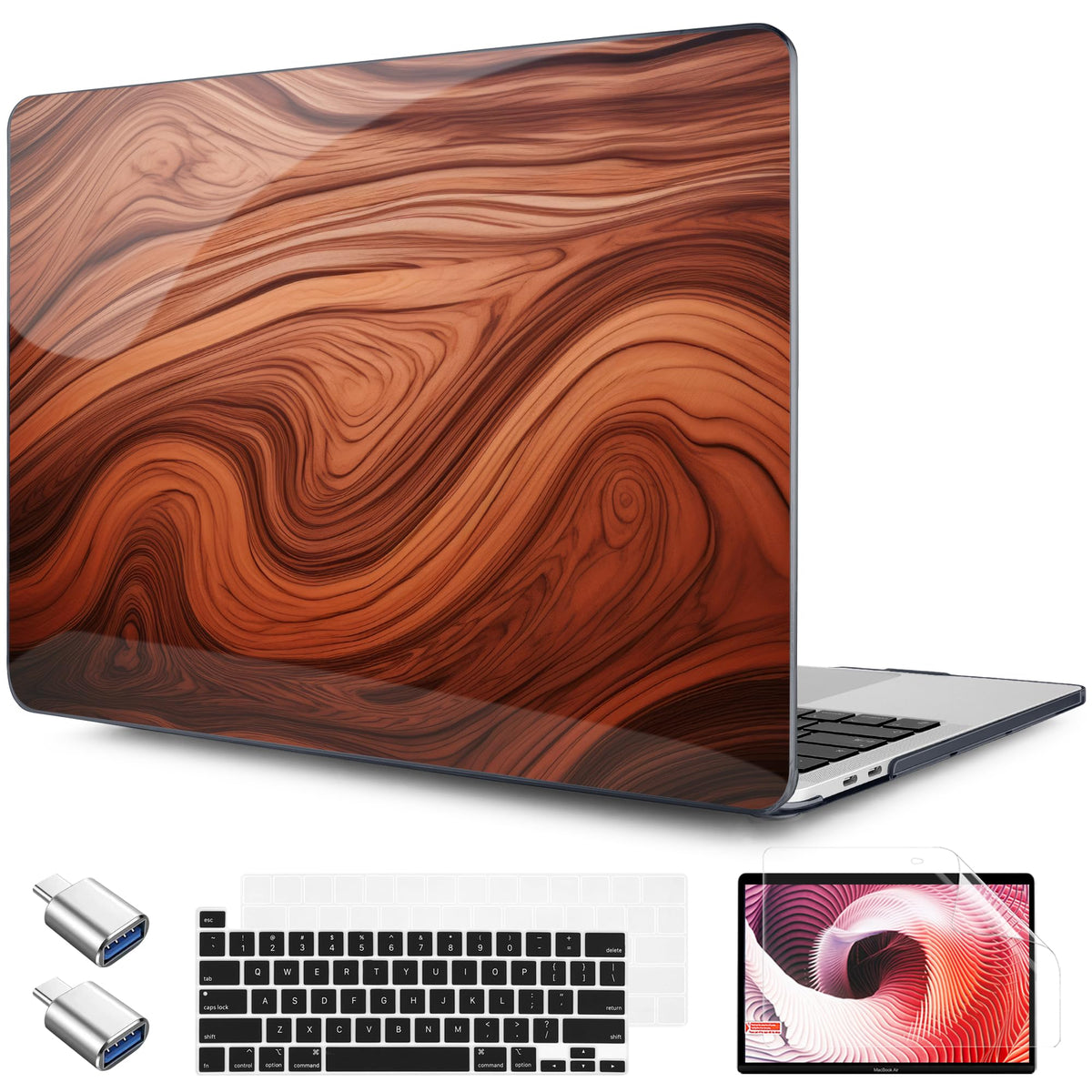 TWOLSKOO Compatible with MacBook Pro 13 inch Case 2023-2016 A2338 M2/M1 A2251 A2289 A2159 A1989 A1706, Plastic Hard Shell Cover & Keyboard Skin & Screen Protector, Colorful Hydrangea