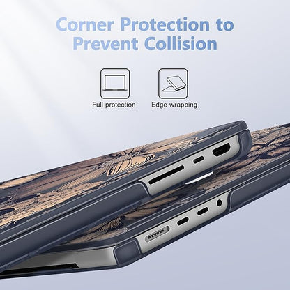 for MacBook Pro 16 inch Case 2021 2022 2023 2024 Release A3186 A3403 M4 A2991 M3 A2780 M2 A2485 M1 Pro/Max, Hard Shell Case with Screen Protector & Keyboard Cover, Spring Floral