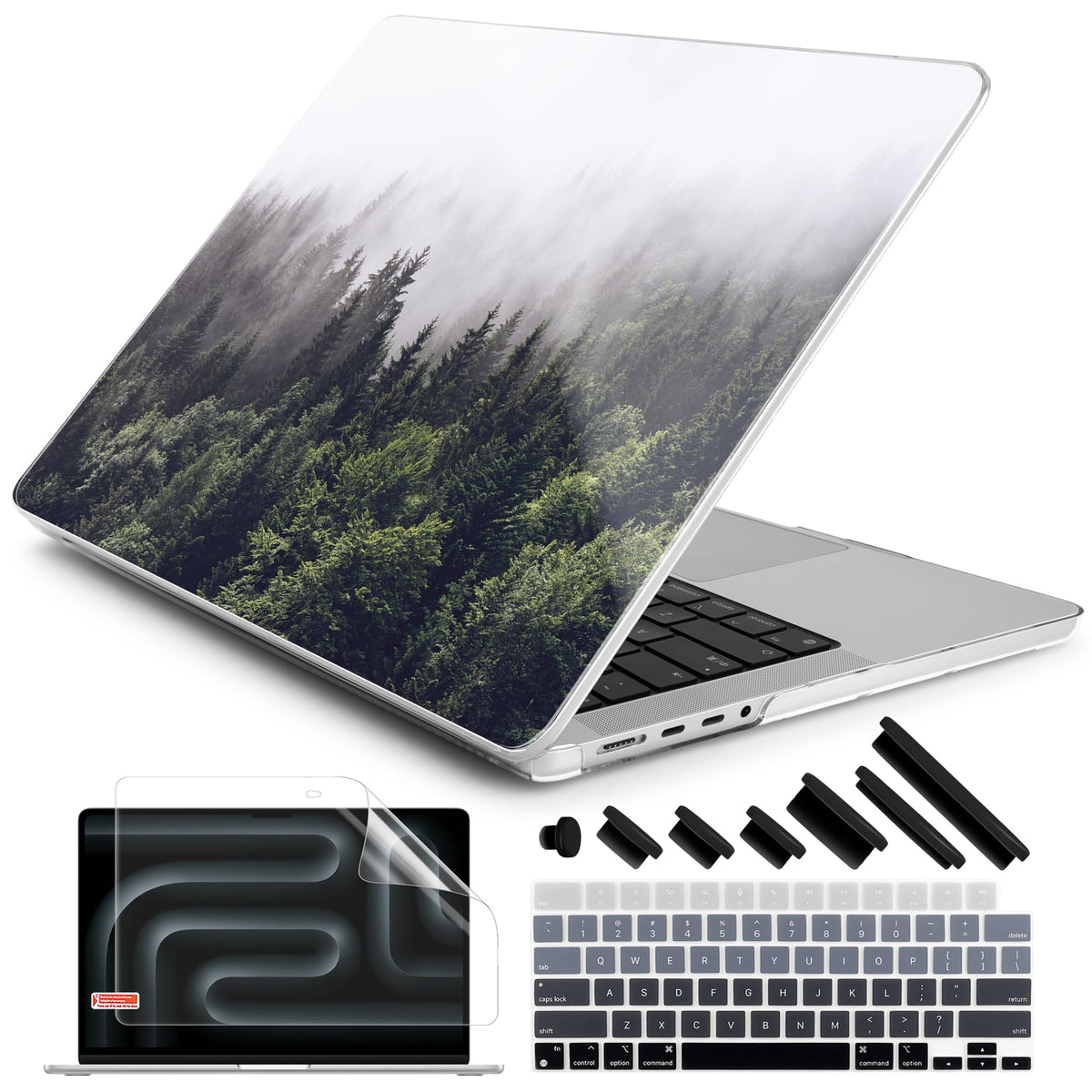 DONGKE Compatible with MacBook Pro 16 Inch Case (2026-2021 Release, M5 M4 M3 M2 M1 Pro/Max Chip), Plastic Hard Shell Cover with Keyboard Cover & Screen Protector for MacBook Pro 16", Garden Florals