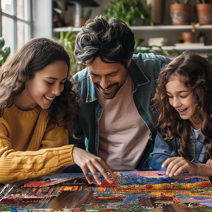 White Mountain Family Retreat Fall Puzzles 1000 Pieces Scenic Lake Cabin Puzzle for Adults and Families