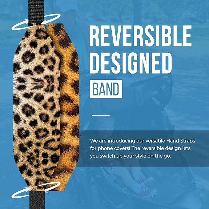 Phone Grip Strap - Reversible Finger Holder for Phone Back, Customizable Anti-Slip Design, Wireless Charging Compatible Detachable Holder for iPhone - Cheetah Chick