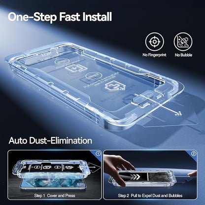 SMARTDEVIL [3+3 Pack Screen Protector For Google Pixel 8 Pro With Camera Lens Protector, FingerPrint Reader Compatible, Clear 9H Tempered Glass Film, Fast & Easy Installation, Alignment Frame