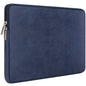 RAINYEAR 13 Inch Laptop Sleeve PU Suede Leather Case Padded Bag, Deep Blue