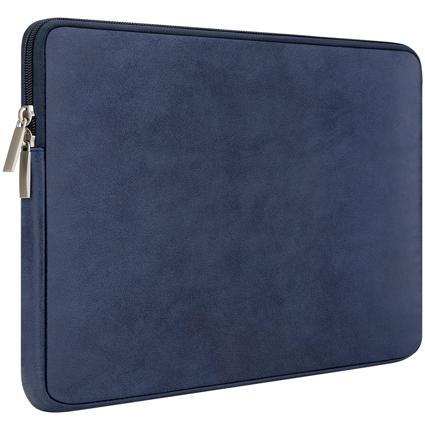 RAINYEAR 13 Inch Laptop Sleeve PU Suede Leather Case Padded Bag, Deep Blue