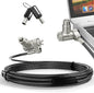 AboveTEK 3-in-1 Universal Laptop Cable Lock, Professional Laptop Security Lock with 2 Keys, Cut-Resistant Steel Locking Cable with 360° Rotating Head, Compatible with K-Slot, Nano & Wedge Slot
