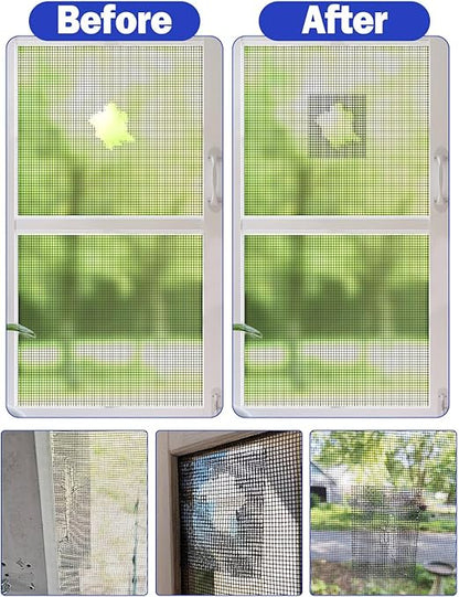 wohohoho Window Screen Repair Tape, 4 in X 20 FT (240IN) Grey Screen Patch Repair Kit, 3-Layer Strong Adhesive Invisible Screen Tape Mesh Repair for Windows, Doors Garage Mosquito Net Magnetic Screen