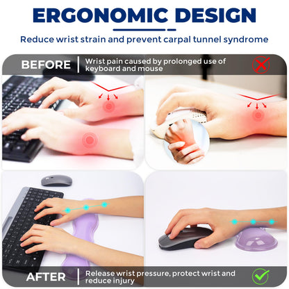ABRONDA Gel Wrist Rest for Keyboard and Mouse, Wrist Rest for Keyboard, Mouse Wrist Support, Pain Relief, Cool Touch, Non-Skid, Mouse Wrist pad
