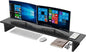 EUREKA ERGONOMIC Dual Monitor Stand - Adjustable Legs, Dual Monitor Riser, Carbon Fiber Computer Monitor Stand, Desktop Organizer, Monitor Stand Riser for PC, Computer, Laptop (Black)