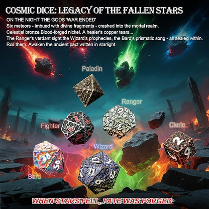 Haxtec DND Dice Set Polyhedral D&D Dice Compatible with Dungeons and Dragons Gift TTRPG Antique Iron Red Metal Dice