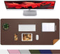 Desk Mat,35.4" x 17" Leather Desk mat,Desk matt for Desktop,Large Mouse Pad,Office Desk mat,Waterproof Desk Blotter pad for Office&Home(Coffee)