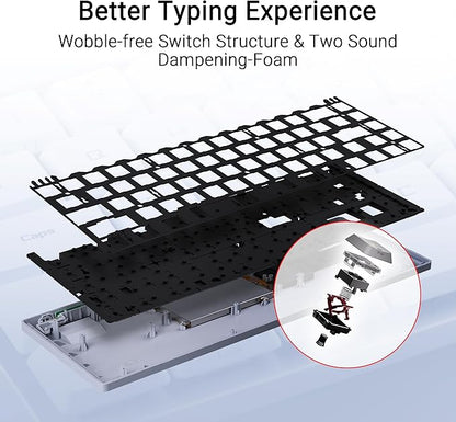 ASUS ROG Falchion RX Low Profile 65% Wireless Gaming Keyboard with ROG RX Blue Low-Profile switches, tri-Mode Connection, Protective Cover, Silicone dampening Foam, Touch Panel, and MacOS Support.