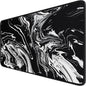 Large Extended Gaming Mouse Pad with Stitched Edges, Durable Non-Slip Natural Rubber Base, Waterproof Computer Keyboard Pad Mat for Esports Pros/Gamer/Desktop/Office/Home - Black White