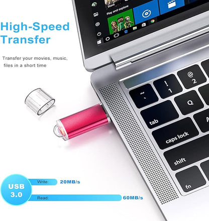 TOPESEL USB Flash Drive 5 Pack 32GB USB 3.0 Flash Drive High Speed 32gb Flash Drive Memory Stick USB Drive Thumb Drives USB Stick for PC laptops (5 Mixed Colors: Black Blue Green Red Silver)
