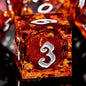 ARUOHHA Liquid Core DND Dice Set, 7pcs Resin Sharp Edged Dragons Dice Role Playing Games, RPG Silver Numbers Red Dungeons Polyhedral Dice with Gift Box D20 D12 D10 D8 D6 D4