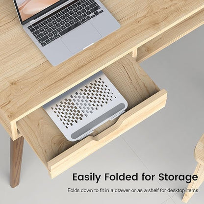 acer Laptop Stand for Desk - with 360 Swivel Base, Rotating Laptop Riser for Desk, Adjustable Computer Stand for Laptops, Ergonomic Riser Holder Foldable, Portable MacBook Pro Air (10-16") - Silver