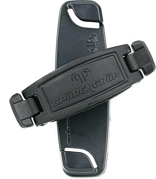 SpiiderGriip 360 Rotating Phone Grip – Flat-Fold Kickstand & Secure Strap – Works with iPhone, Android, Tablets & Cases – Comfortable & Durable (Black)