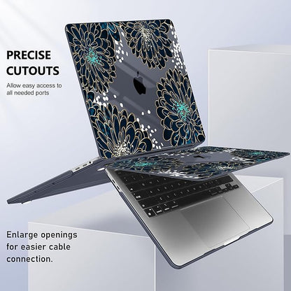 for MacBook Pro 16 inch Case 2019 2020 Release Model A2141, Plastic Hard Shell Cover with Keyboard Cover & Screen Protector for MacBook Pro 16 inch with Touch Bar & Touch ID, Luxury Floral