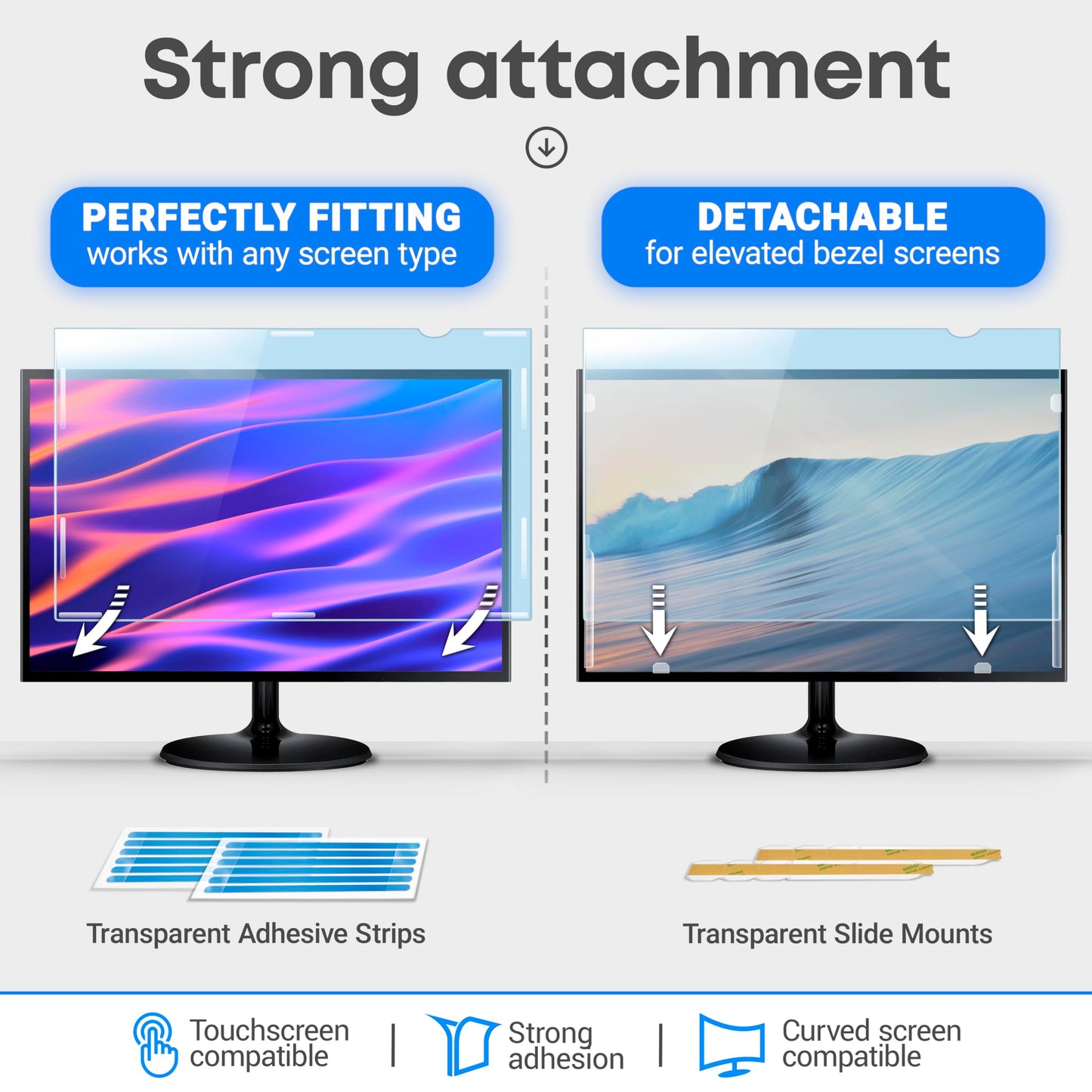 VINTEZ 23.6 inch Blue Light Blocking Screen Protector Panel for 16:9 Widescreen Computer Monitor and Laptop - PC Anti-UV Eye Protection Filter Film - Anti-Scratch Diagonal Frame Shield [1 Pack]