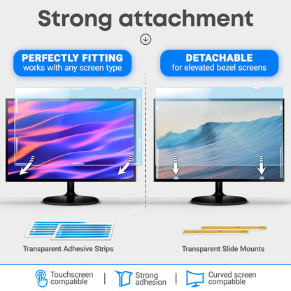 VINTEZ 23.8 inch Blue Light Blocking Screen Protector Panel for 16:9 Widescreen Computer Monitor and Laptop - PC Anti-UV Eye Protection Filter Film - Anti-Scratch Diagonal Frame Shield [2 Pack]