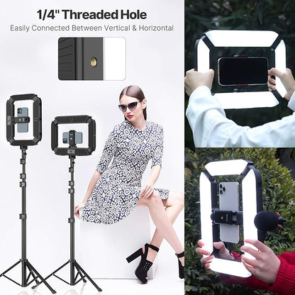 Smartphone Video Rig PICTRON U200 Handheld LED Ring Light Selfie Light Phone Video Stabilizer for Camera, Smartphone, Action Camera, YouTube, Setup, Filmmaking, Makeup, Vlogging