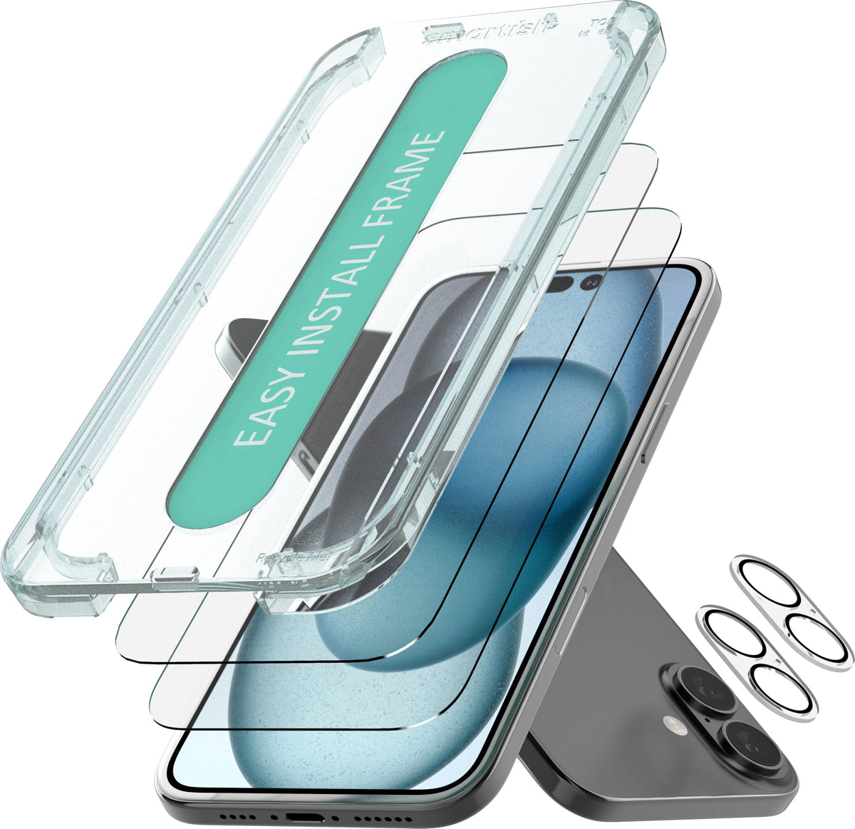 Smartish iPhone 16 Pro Max Screen + Lens Protector, Tuff Sheet, 2 Pack